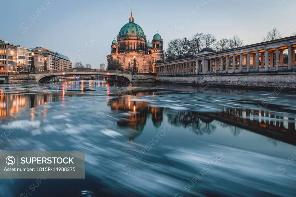 Germany, Berlin, view to Berliner Cathedral at twilight