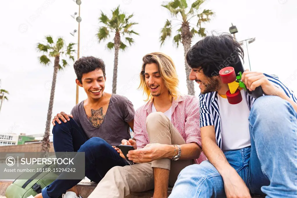 Three friends having fun together