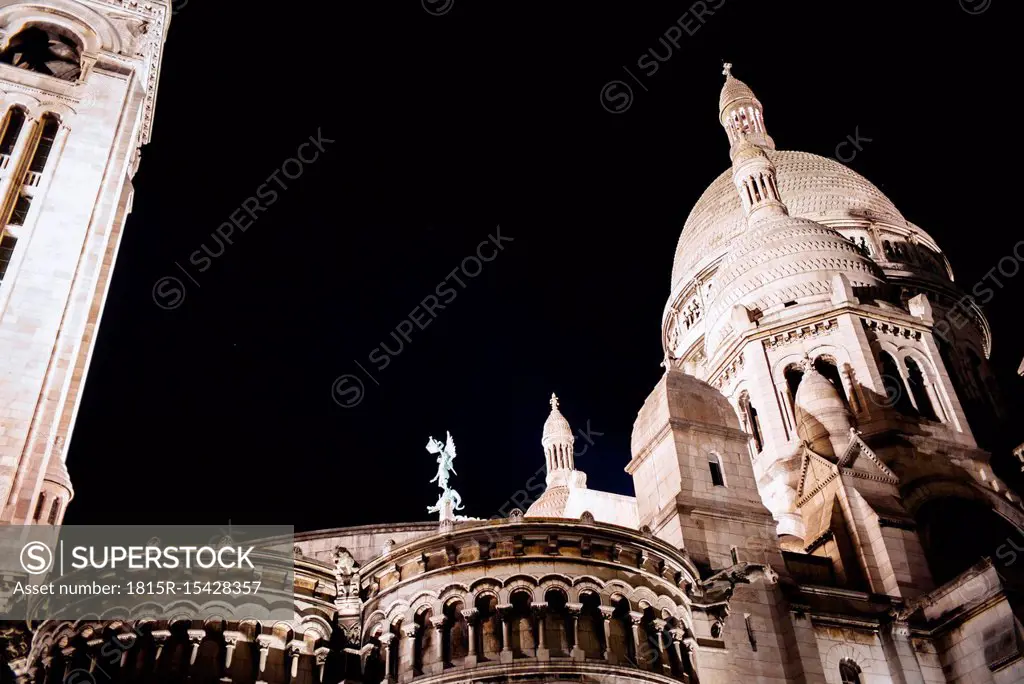 France, Paris, Montmartre, Sacre Coeur by night