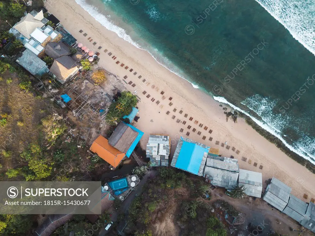 Indonesia, Bali, Aerial view of Balangan beach from above