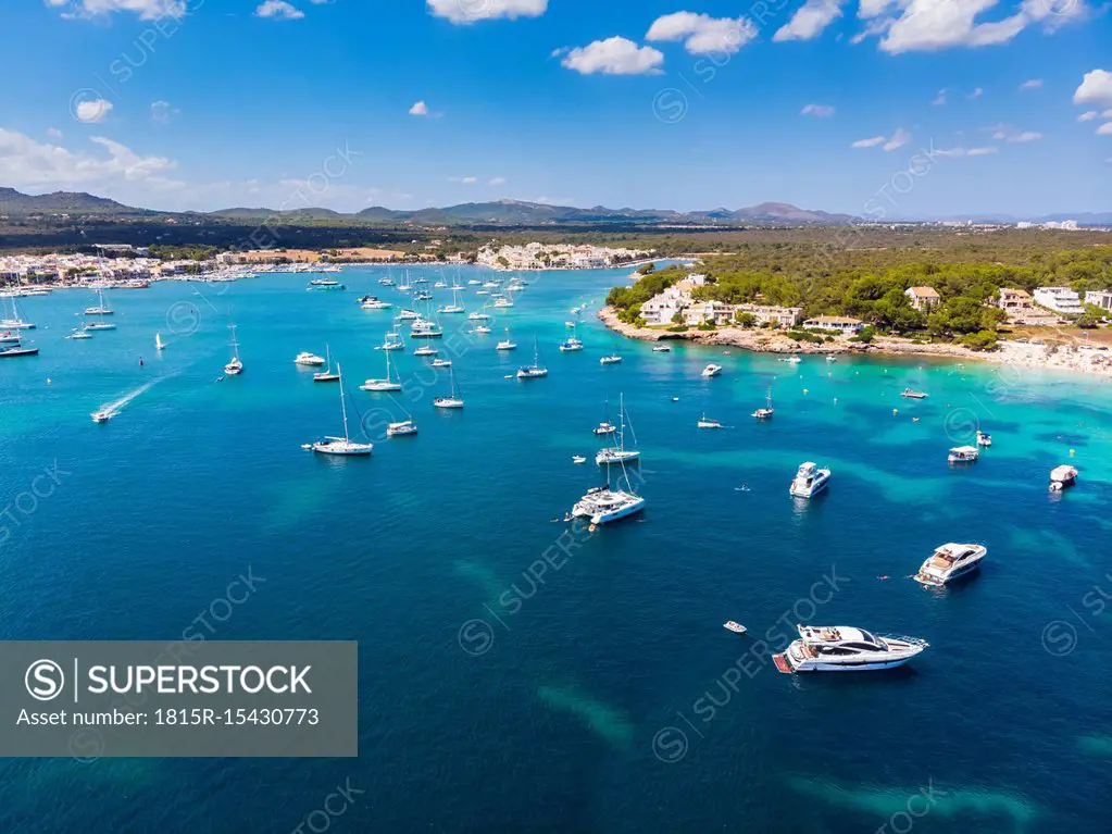 Spain, Mallorca, Portocolom, Punta de ses Crestes, Bay of Portocolom