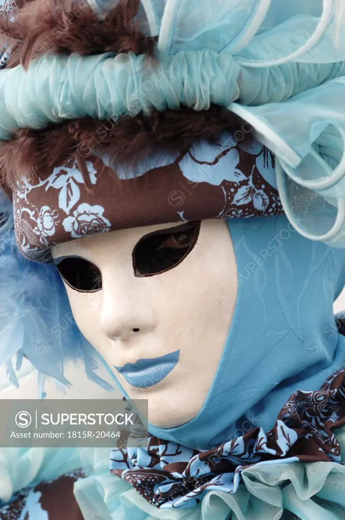 Italy, Venice, masked person