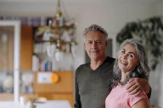 Portrait of a happy senior couple at home