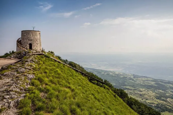 Observation tower on Vojak summit, Ucka Nature Park, Istria, Croatia