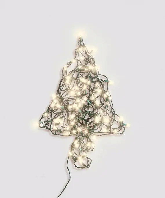 Christmas tree shape made of glowing¶ÿChristmas lights