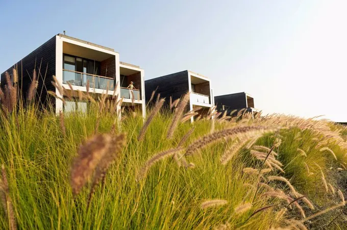 Portugal, View of beach hotel