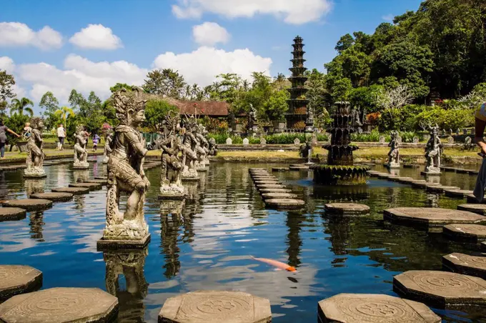 Indonesia, Bali, Statues at Taman Tirtagangga