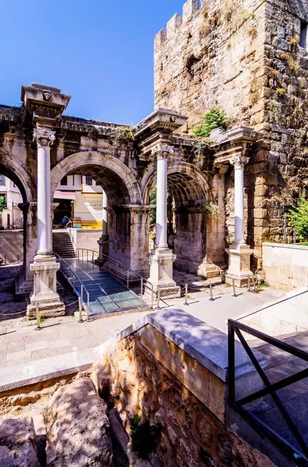 Turkey, Antalya, Arch of Hadrian in old town