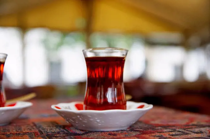 Europe, Turkey, Istanbul, Glass of cay