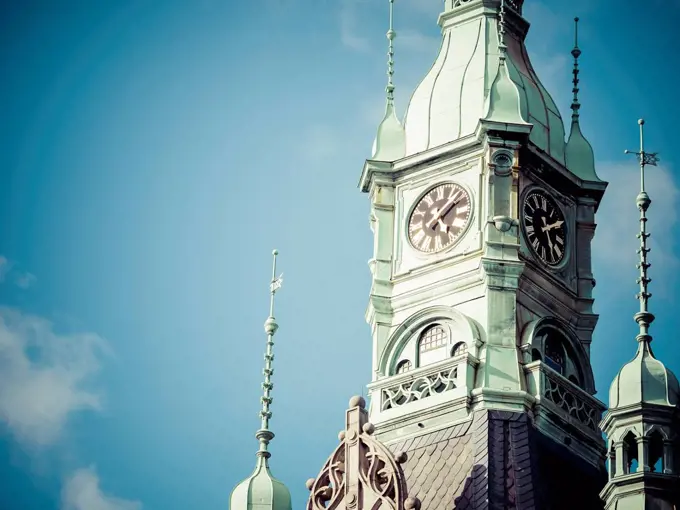 Germany, Hamburg, church clock