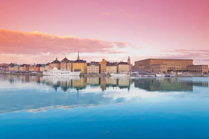 Sweden, Stockholm, View on the Royal Palace and Gamla Stan, old town