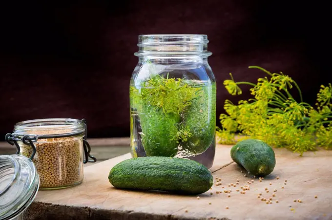 Preserving jar of gherkins