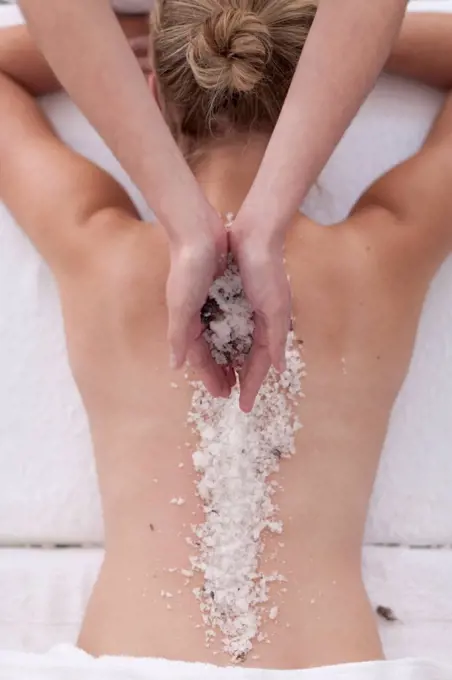 Woman getting massage in a spa