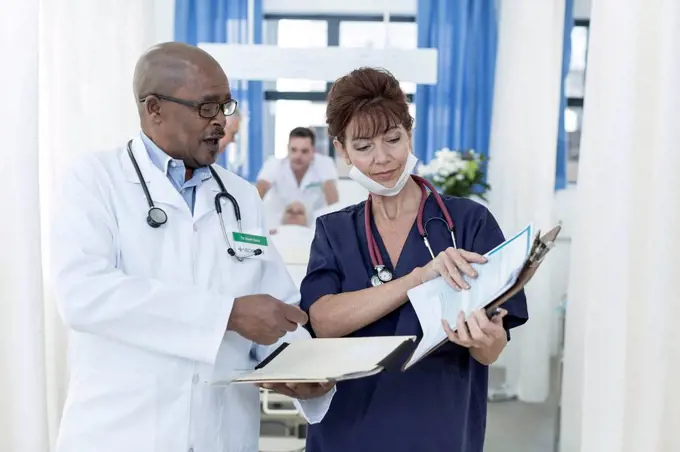 Two doctors in hospital talking