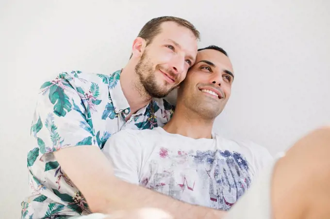 Portrait of a homosexual couple in love