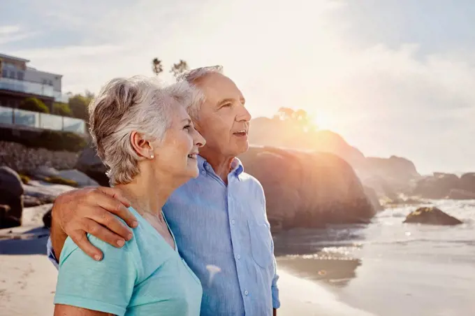 Senior couple on the beach