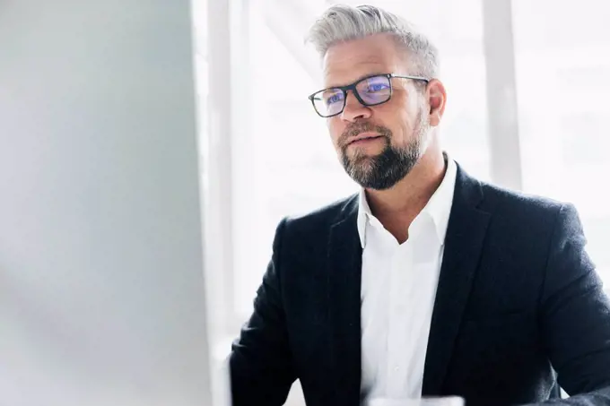 Businessman working in office