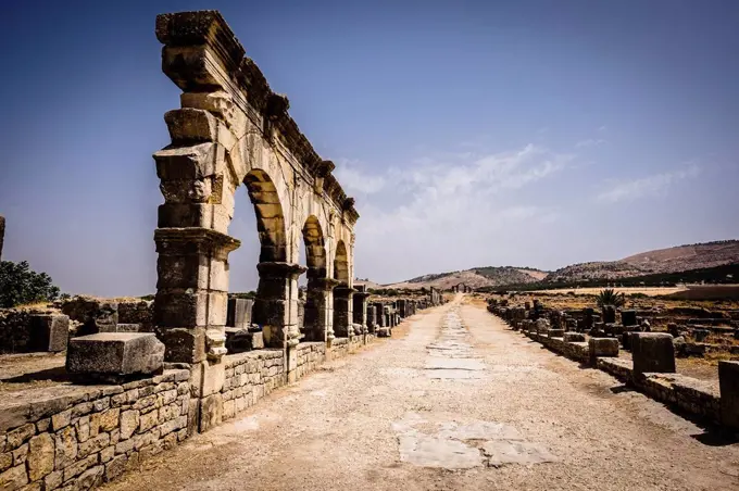 Morocco, Volubilis, ancient Roman ruins