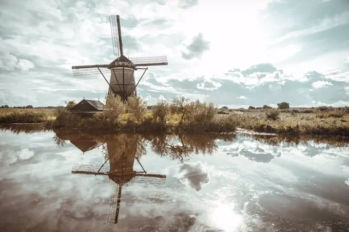 Netherlands, Kinderdijk, Kinderdijk wind mill