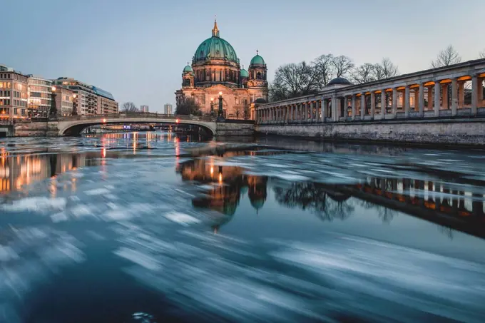 Germany, Berlin, view to Berliner Cathedral at twilight