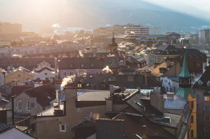 Austria, Innsbruck, view to the city from above