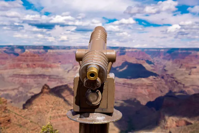 USA, Arizona, Grand Canyon National Park, Grand Canyon, South Rim, telescope