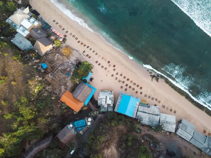 Indonesia, Bali, Aerial view of Balangan beach from above