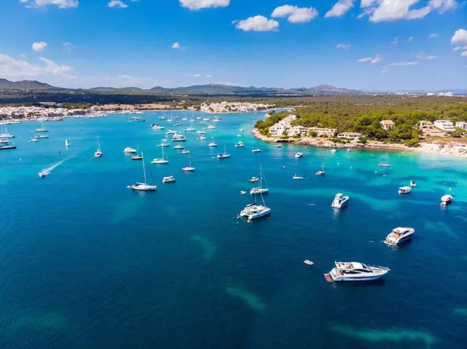 Spain, Mallorca, Portocolom, Punta de ses Crestes, Bay of Portocolom