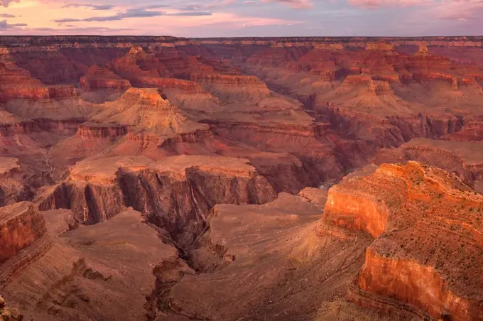 USA, Arizona, Grand Canyon National Park, Grand Canyon in the evening