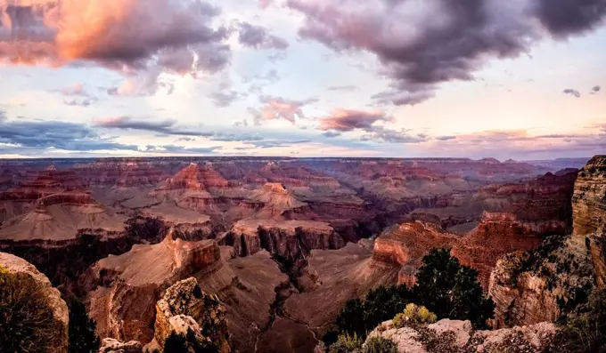 USA, Arizona, Grand Canyon National Park, Grand Canyon in the evening