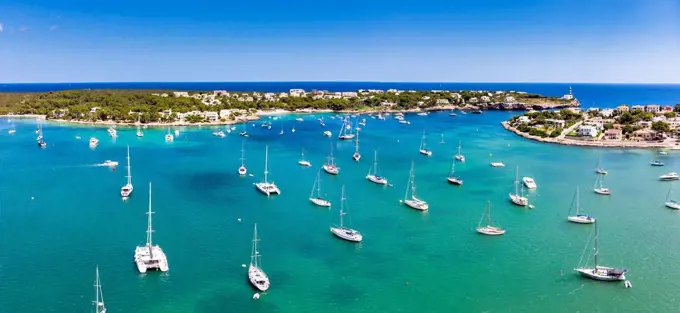 Spain, Baleares, Mallorca, Portocolom, Punta de ses Crestes, Bay of Portocolom