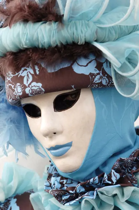 Italy, Venice, masked person