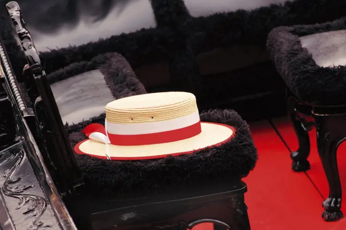 Italy, Venice, seats in gondola, close-up