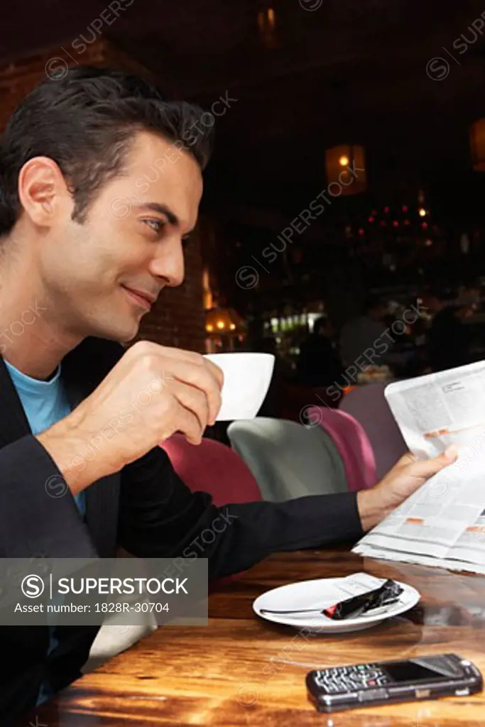 Man in Cafe   