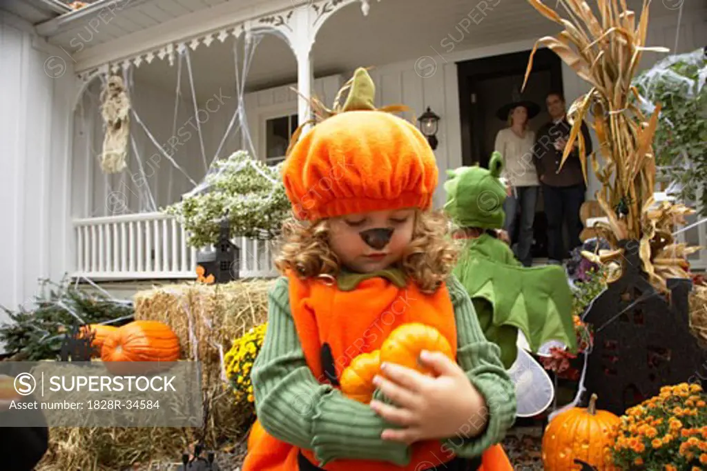 Children Trick or Treating at Halloween   