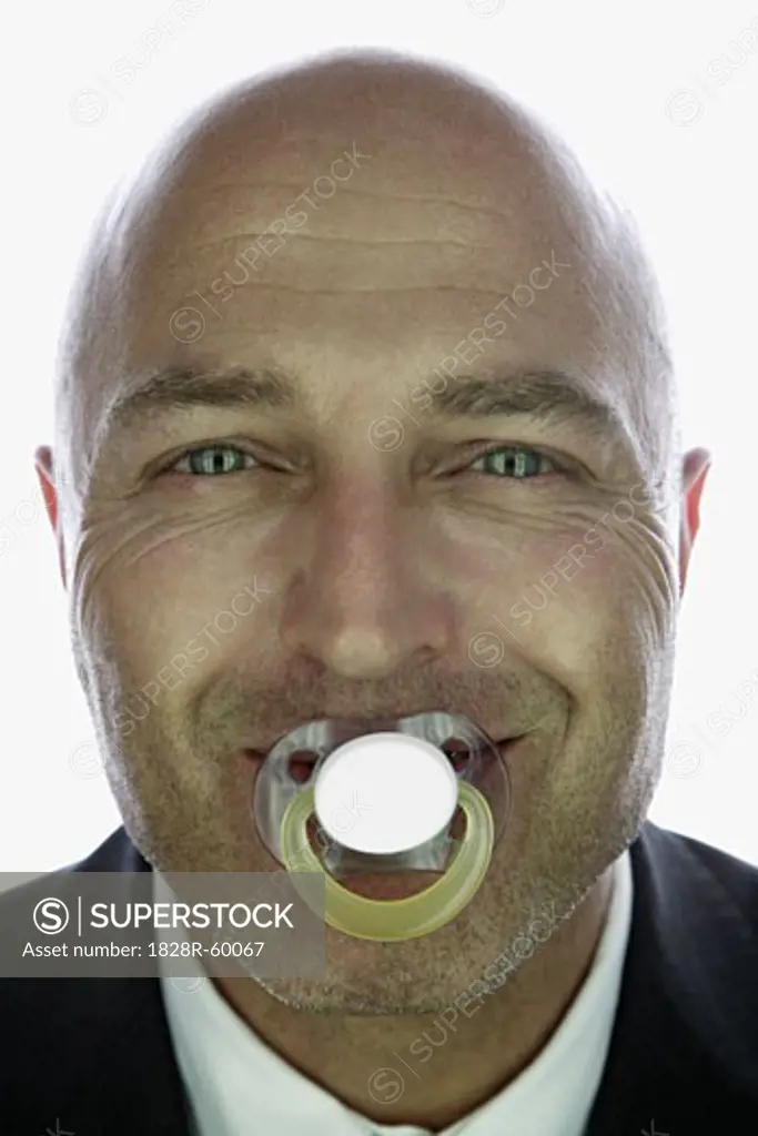 Portrait of Man with Pacifier   