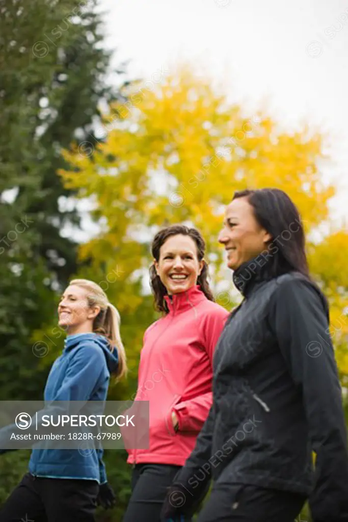 Women Walking in Autumn, Seattle, Washington, USA