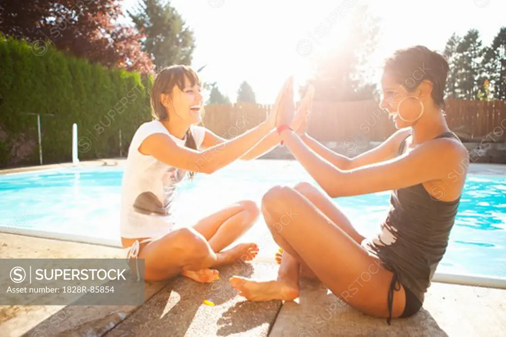 Women by Pool, Vancouver, Washington, USA