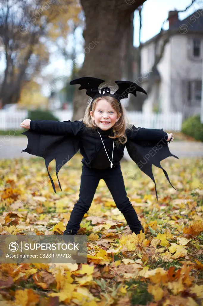 Girl in Bat Halloween Costume, Toronto, Ontario, Canada. 10/31/2009