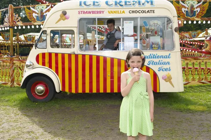 Girl at Carters Steam Fair, England   