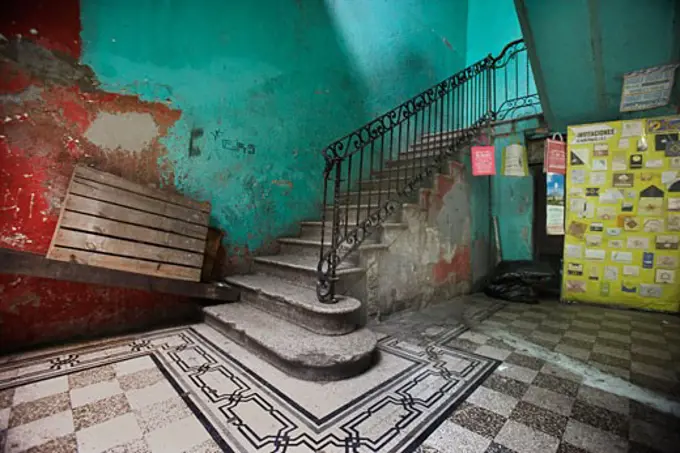 Lobby of an Old Building, Mexico City, Mexico                                                                                                                                                           