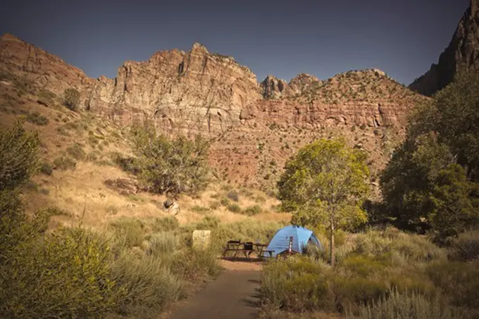 Campsite, Zion National Park, Utah, USA