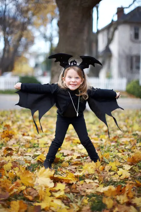 Girl in Bat Halloween Costume, Toronto, Ontario, Canada. 10/31/2009