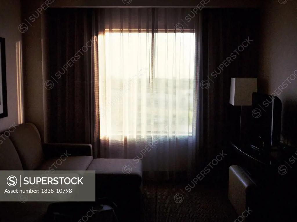 Hotel Room Curtains and Sunlight