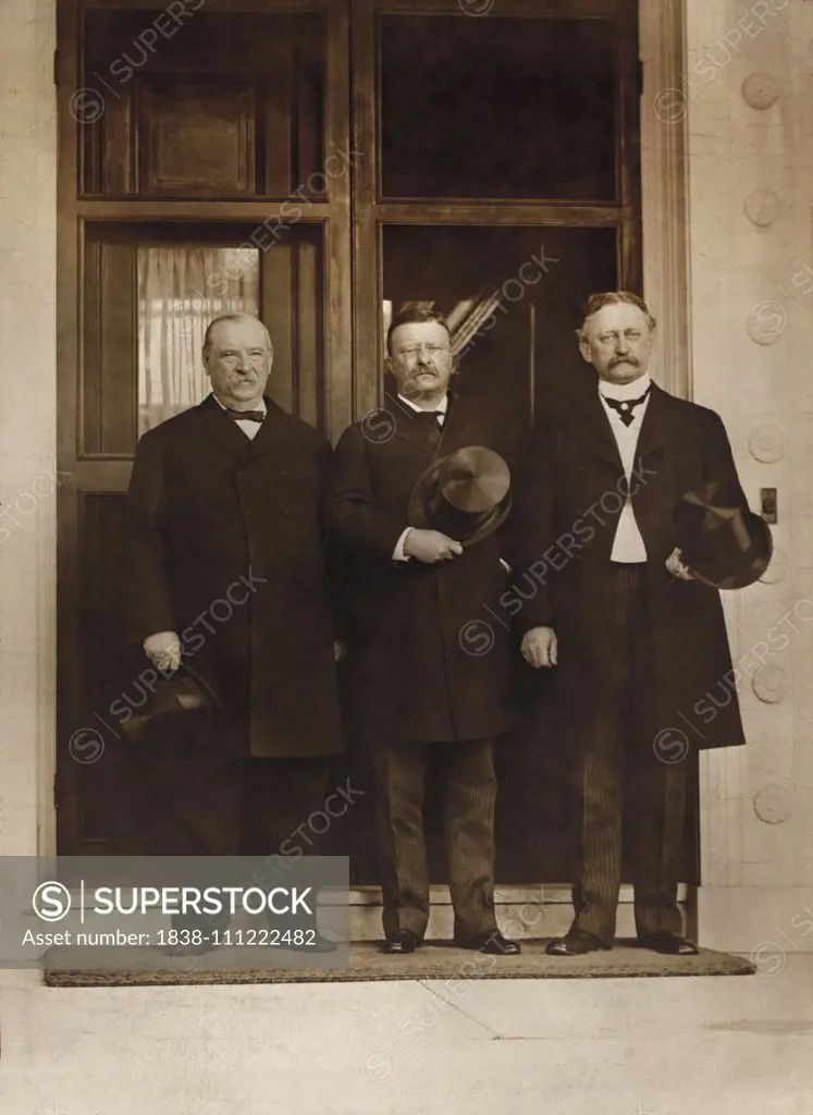 Former U.S. President Grover Cleveland, President Theodore Roosevelt and David R. Francis, Full-Length Portrait, Washington DC, USA, Photograph by Murillo Studio, 1903