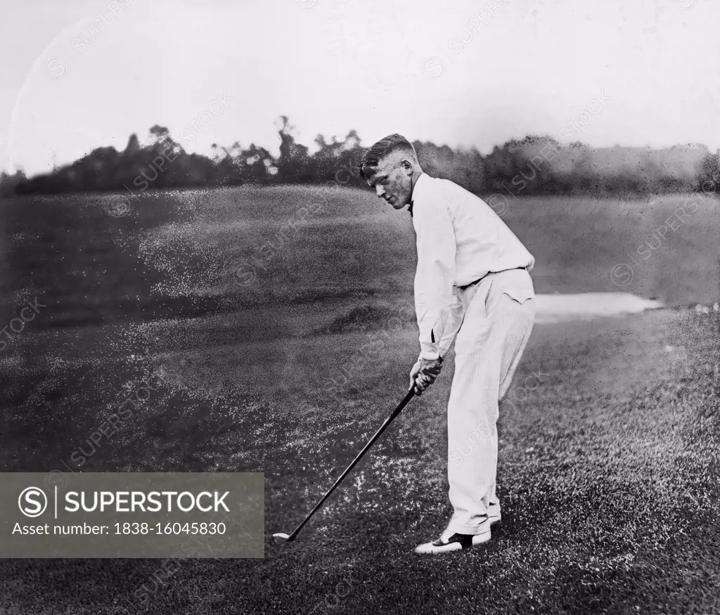 American Amateur Golfer Bobby Jones, Portrait on Golf Course, Atlanta, Georgia, USA, National Photo Company, 1921