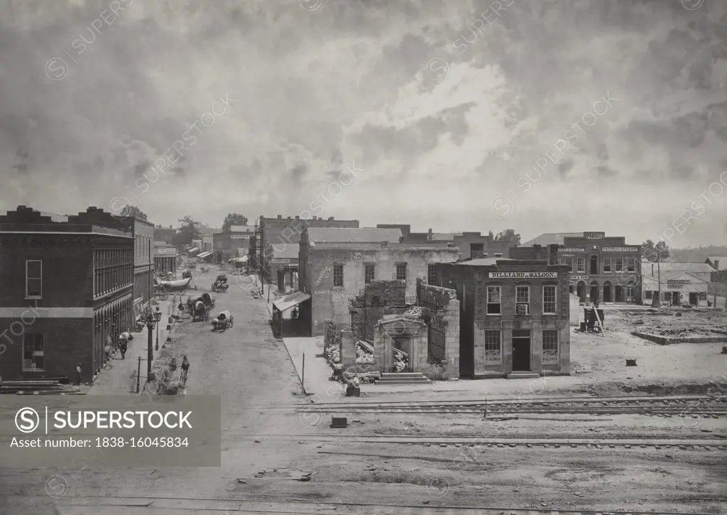 Street with Damaged Buildings, Atlanta, Georgia, photo by George N. Barnard, 1864