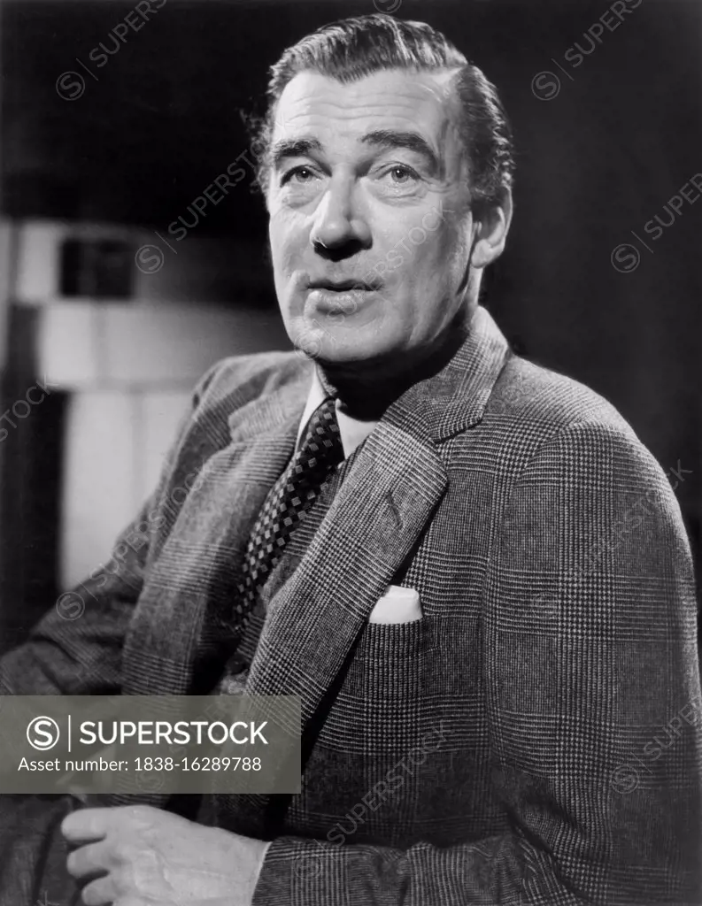 Walter Pidgeon, Head and Shoulders Publicity Portrait for the Film, "The Miniver Story", MGM, 1950