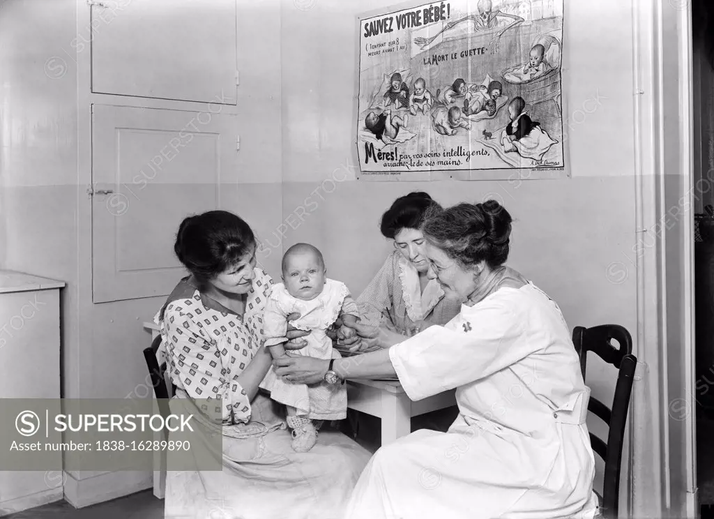 Dr. Cora S. Allen, Dispensary, 9 Rue Edward, Palleron, France, Lewis Wickes Hine, American National Red Cross Photograph Collection, August 1918