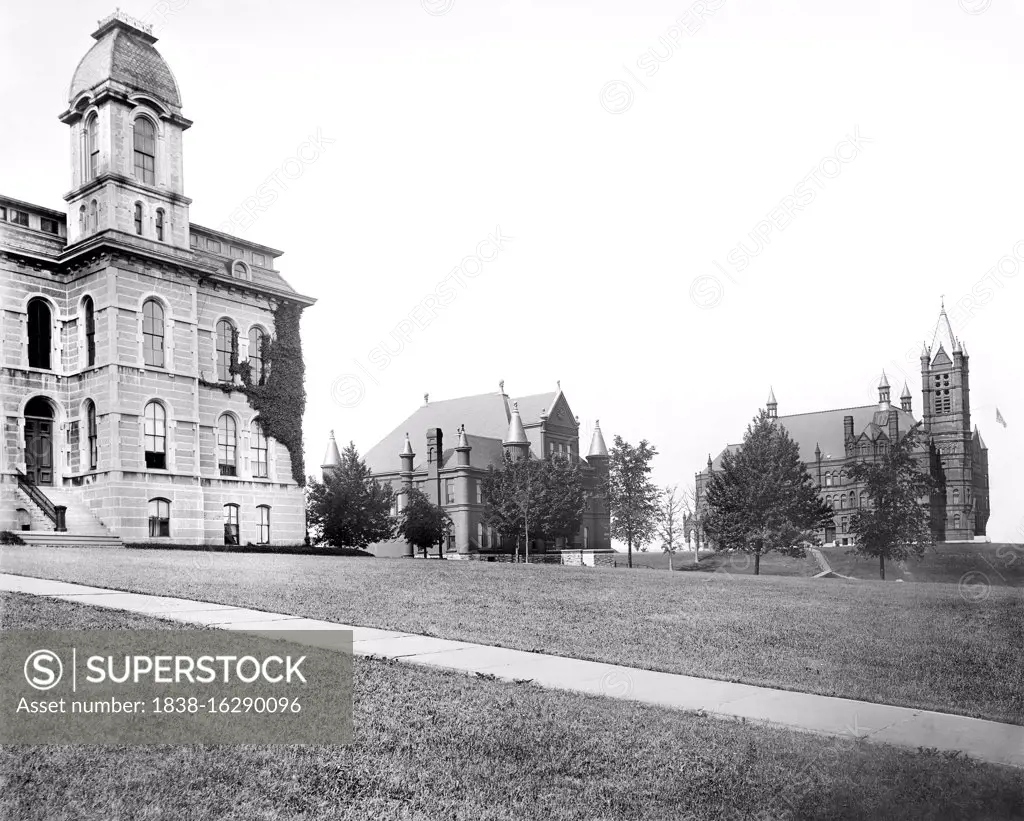 Campus Buildings, Crouse Memorial College in background, Syracuse University, Syracuse, New York, USA, Detroit Publishing Company, 1900